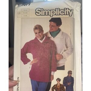 Vintage 1986 Simplicity 7699 Jacket Top Sewing Pattern Size Large Uncut